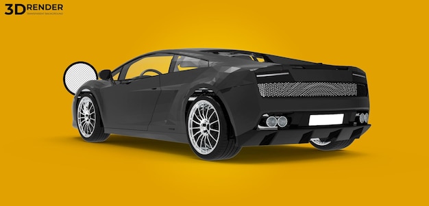 3d render Sport car  transparent background