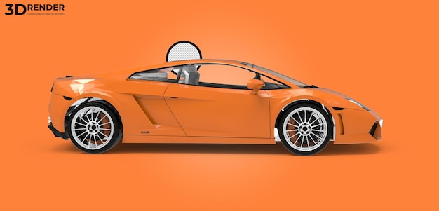 PSD 3d render sport car  transparent background