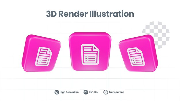 Icona del foglio di calcolo di rendering 3d per la promozione dei social media dell'app mobile web