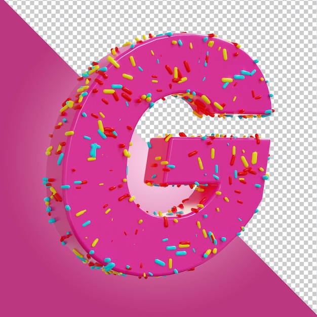 3d render of sprinkles alphabet letter isolated