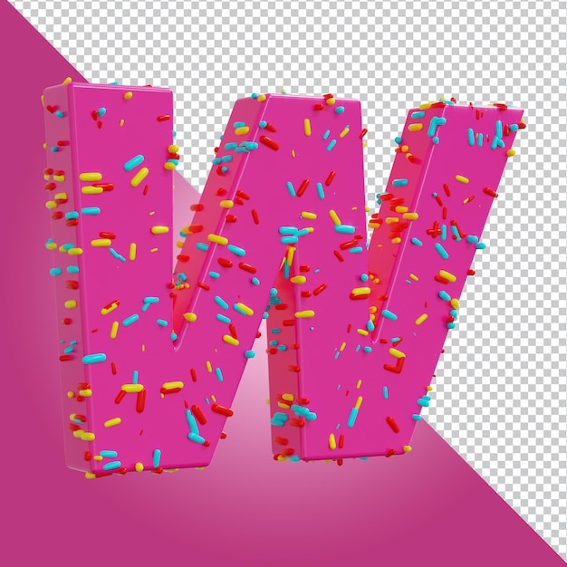 3d render of sprinkles alphabet letter isolated