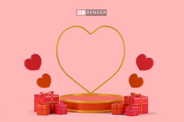 3d render  stan with love and gift