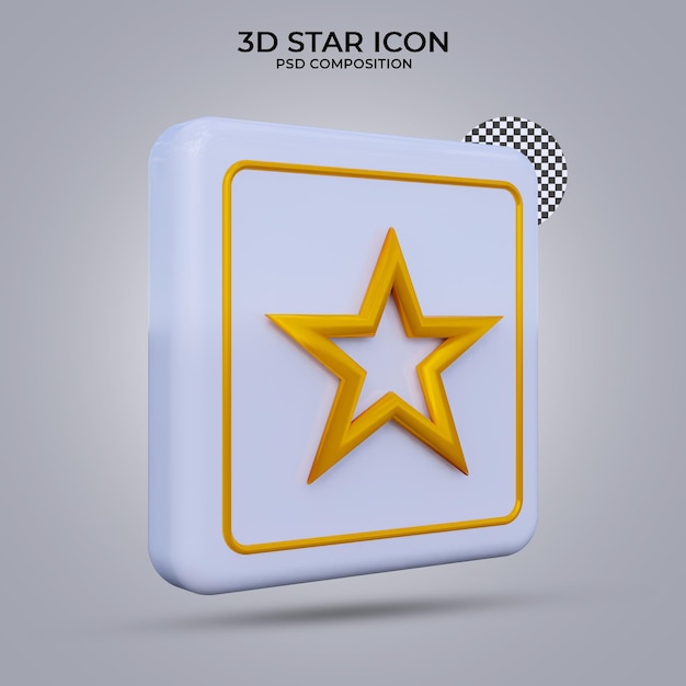 3d render star icon isolated