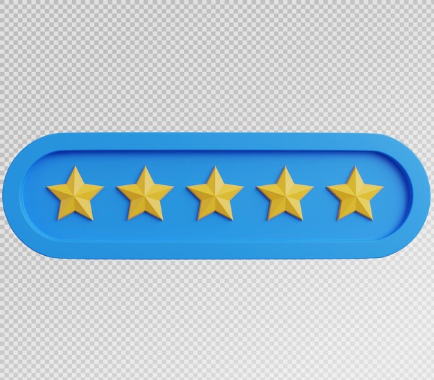 PSD 3d render of star rating icon