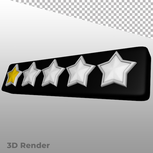 PSD 3d render star rating