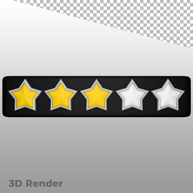 PSD 3d render star rating