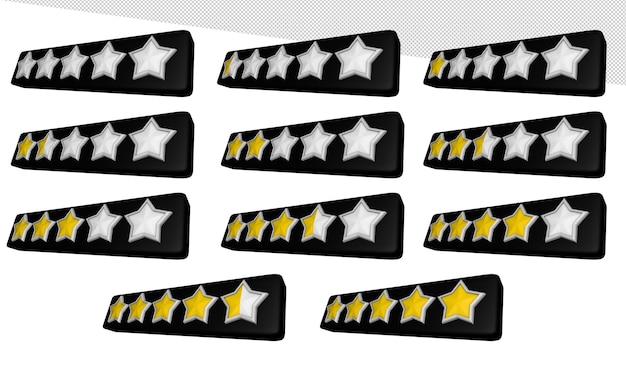 PSD 3d render star rating