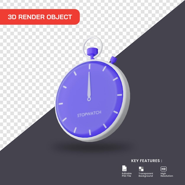 3d render stopwatch icoon