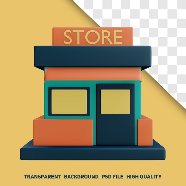 3d render Store premium psd icon