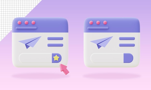 3d render stuur e-mail mail papier vliegtuig pictogrammen sjabloon voor ui ux web mobiele apps ontwerpen