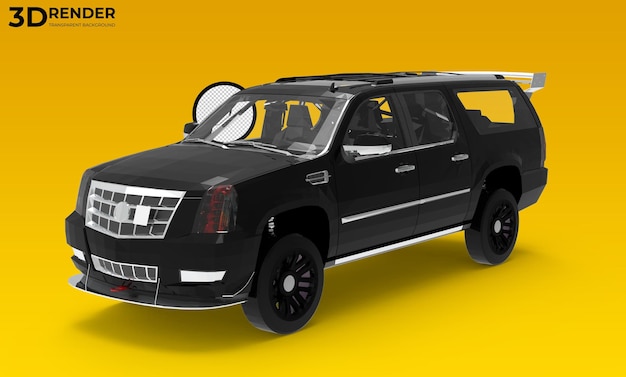 3d render SUV Car on transparent background