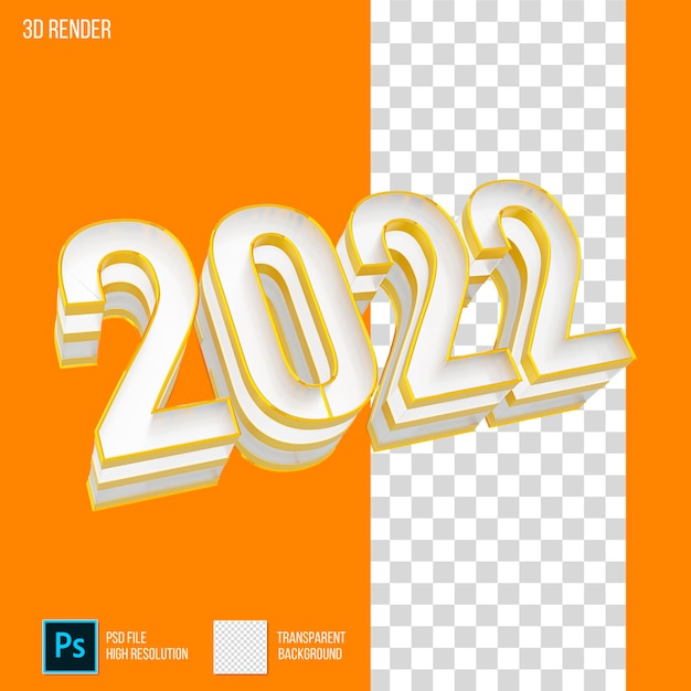 3d Render Szczęśliwego Nowego Roku 2022