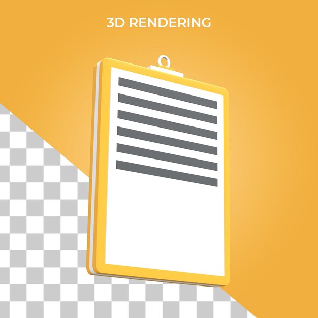 PSD 3d render taakbordpictogram premium psd