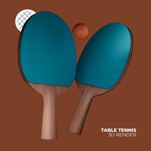 PSD 3d render table tennis rackets