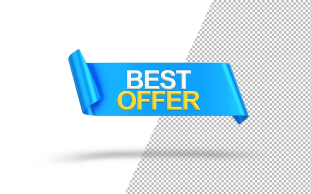 PSD 3d render tag rolling blue (transparent background)