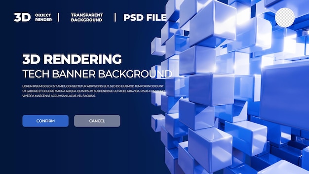 3D Render Tech Banner tła