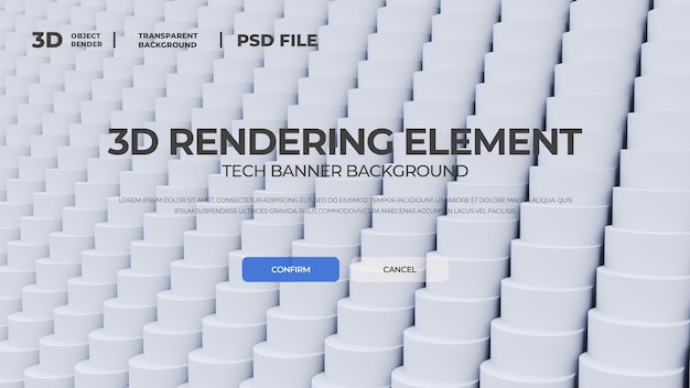 PSD 3dレンダリングテクノロジー バナーhd