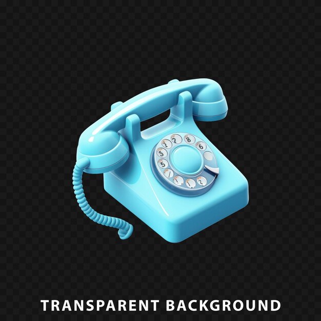 PSD 3d render telephone isolated on transparent background