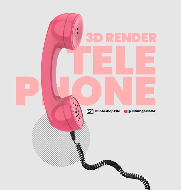 PSD 3d render telephone