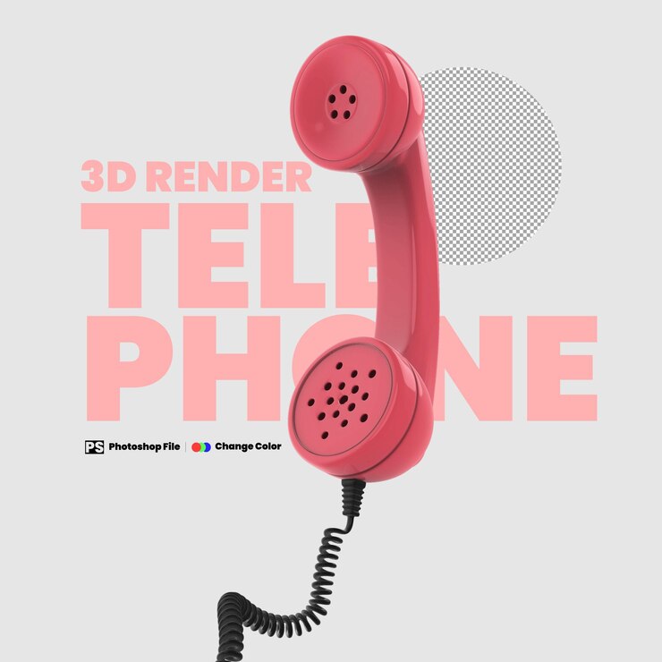 PSD 3d render telephone