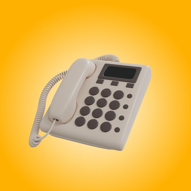 PSD 3d render of telephone