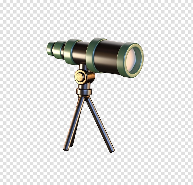 PSD 3d render of a telescope
