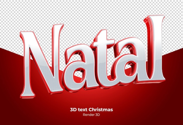 PSD 3d render text christmas pt br