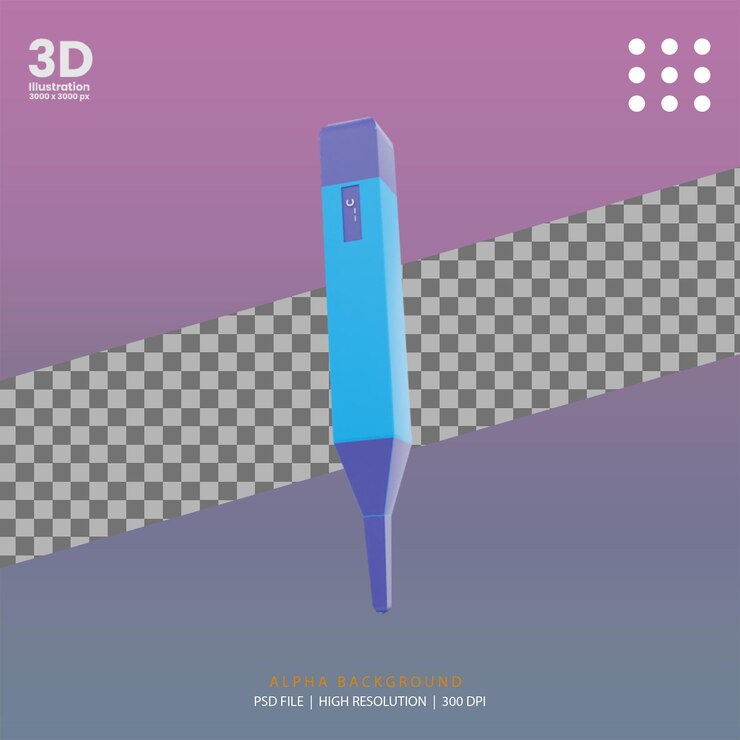 PSD 3d render thermometer illustration