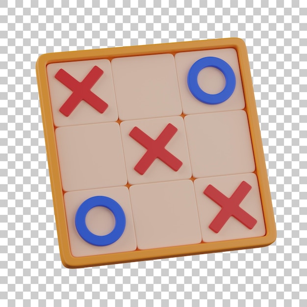 3d render Tic Tac Toe Board Game Illustration
