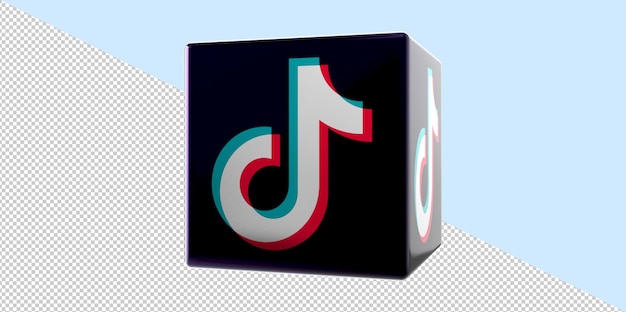 3D Render Tiktok Icon Cube