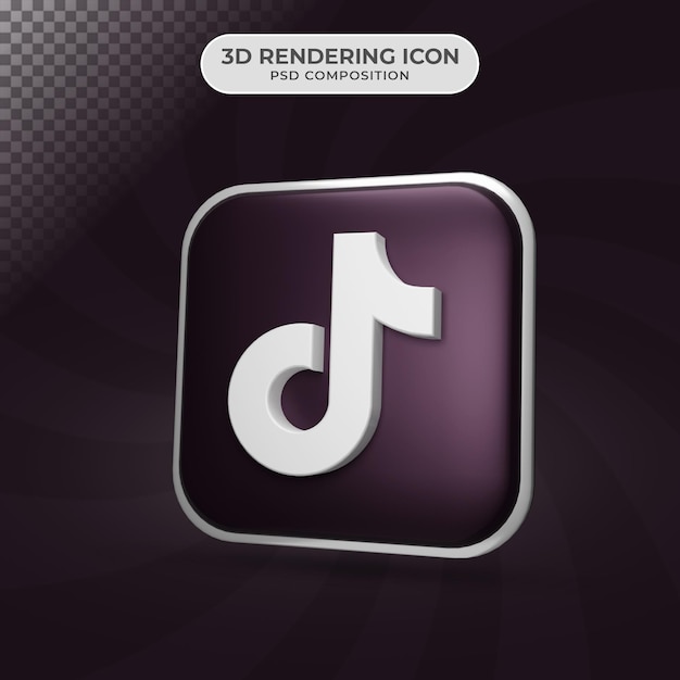 Tiktok 아이콘 디자인의 3d 렌더링