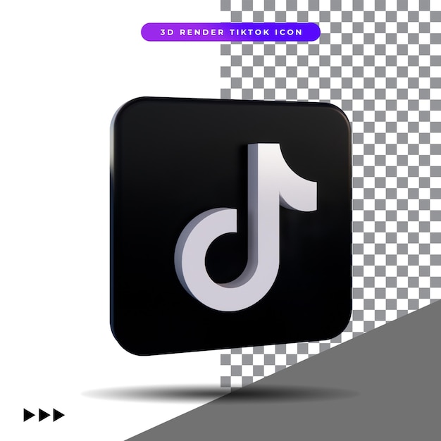 3d 렌더링 Tiktok 아이콘 절연