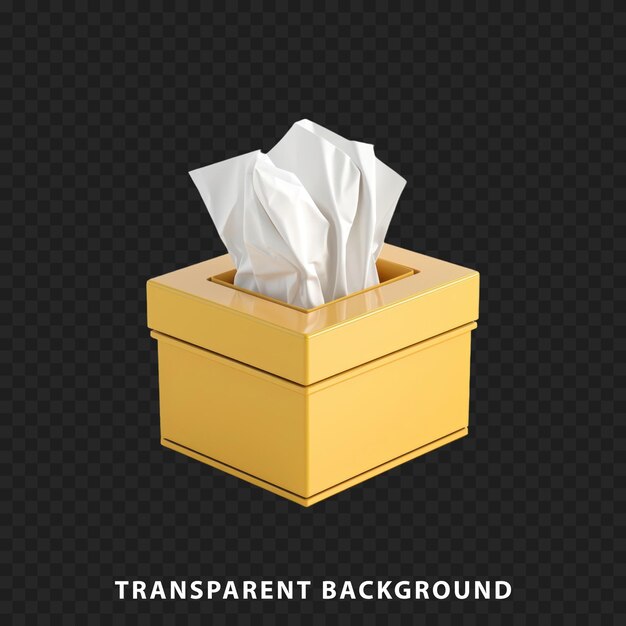 3d-рендеринг коробки салфеток изолирован на прозрачном фоне
