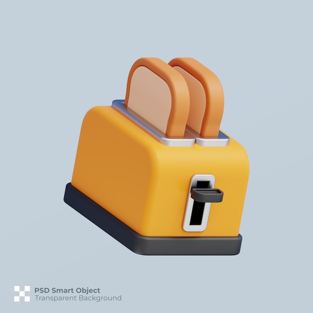 3d render of toaster icon premium psd