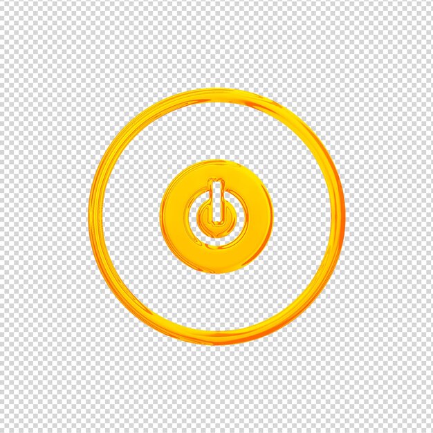 PSD 3d render toggle icon glossy gold