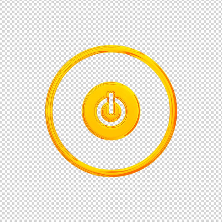 PSD 3d render toggle icon glossy gold