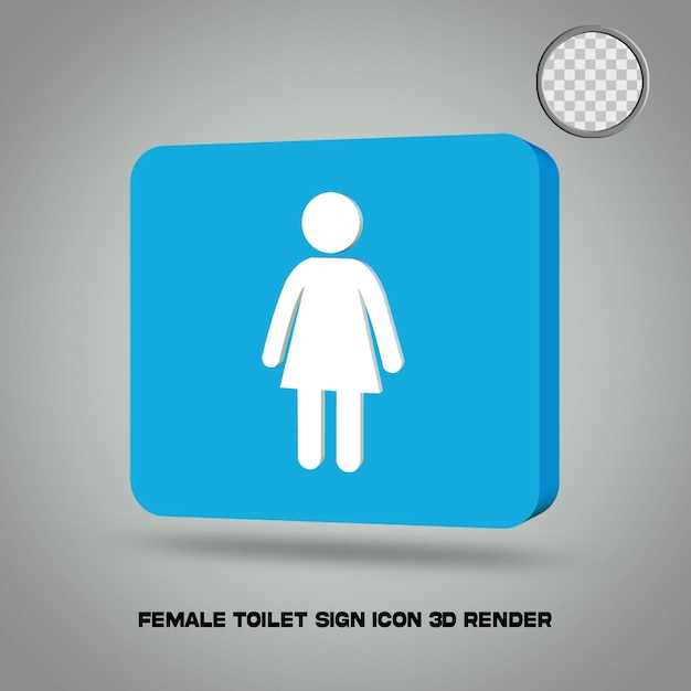 PSD 3d render toilet sign icon female psd