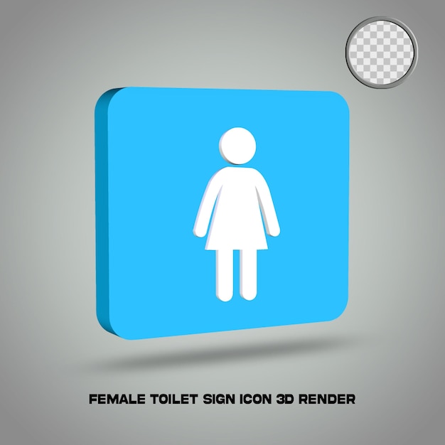 PSD 3d rendering wc segno icona femminile psd