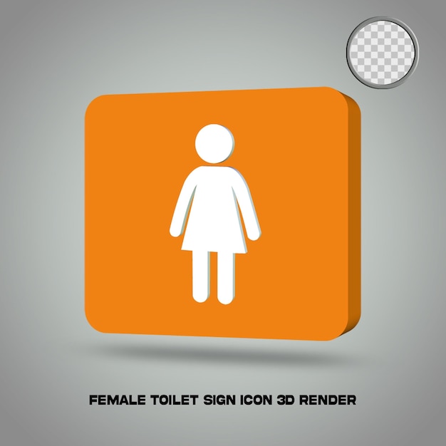 PSD 3d rendering wc segno icona femminile psd