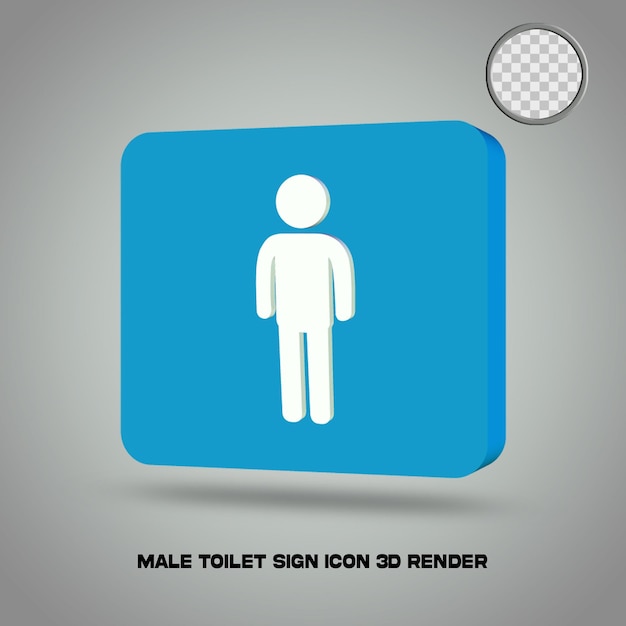 PSD 3d визуализация знака туалета значок мужской psd