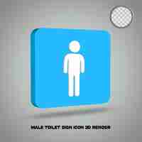 PSD 3d render toilet sign icon male psd