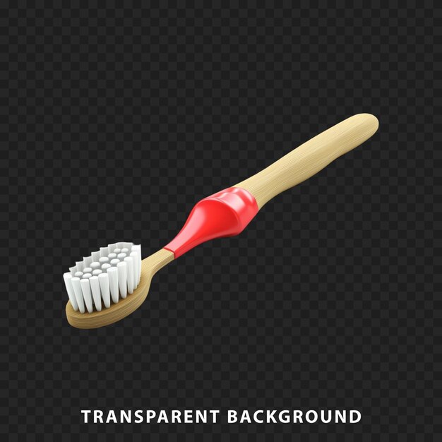 3d render toothbrush isolated on transparent background