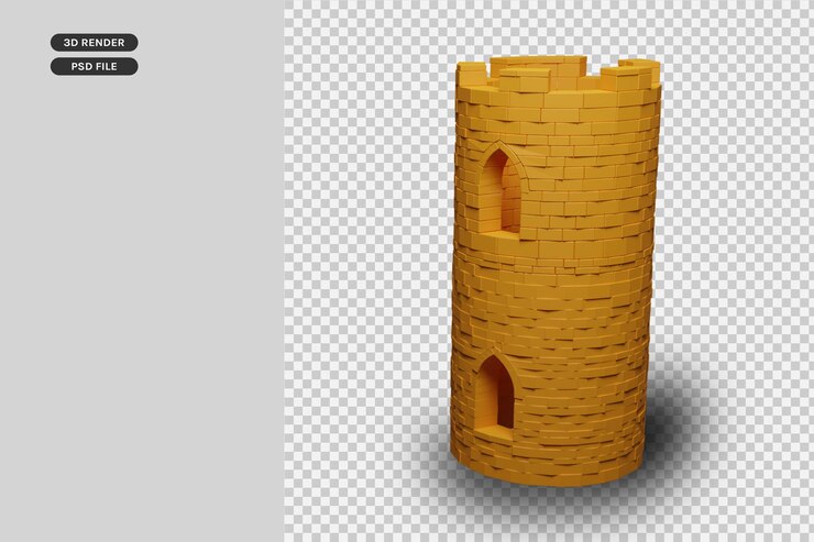 3D render Tower Premium render