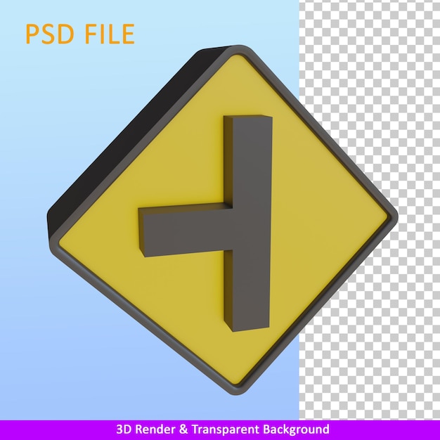 PSD segnale stradale di rendering 3d