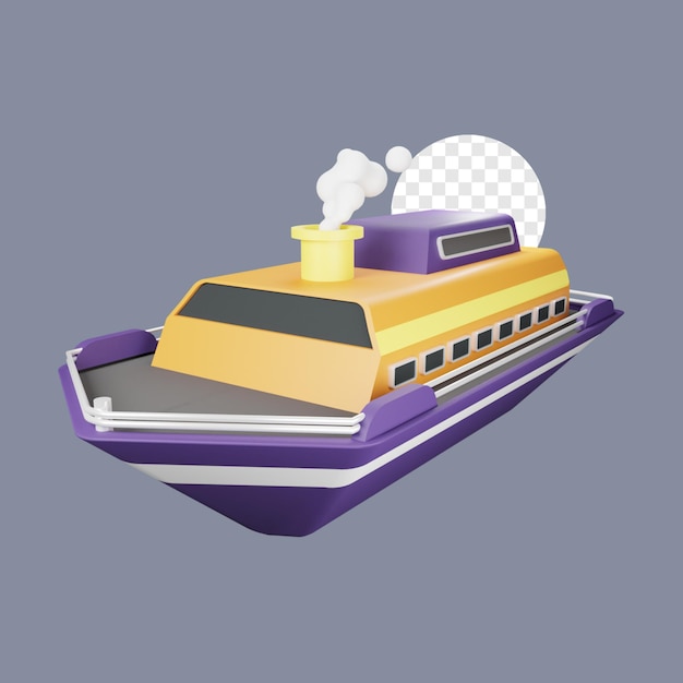 3d render transportation ferry boat perspective view