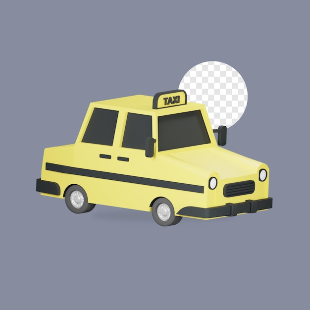 3d render transportation taxi side view