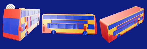 3d render travel bus