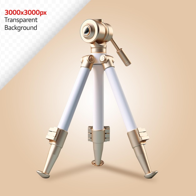 3d render tripod minimal transparency colorful telescopic