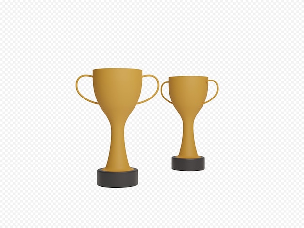 PSD 3d render trofee cup geïsoleerd op transparante achtergrond.