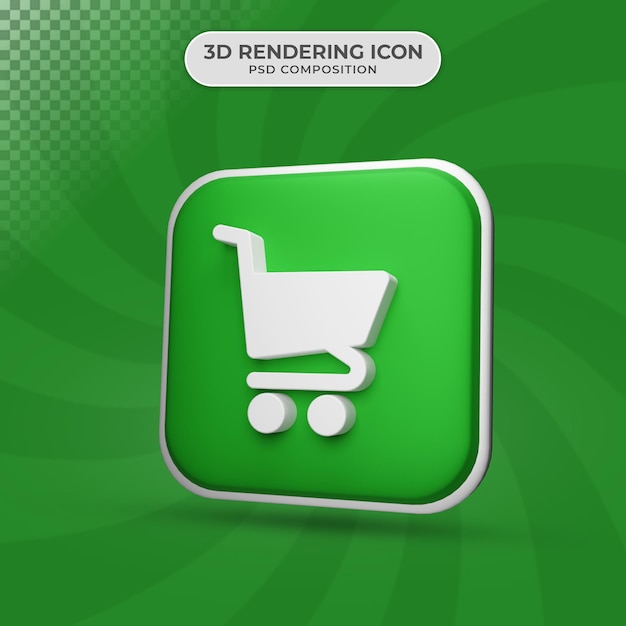 PSD 3d render of trolley icon design